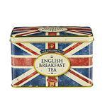 New English Teas Union Jack Tea Tin with 40 English Breakfast teabags