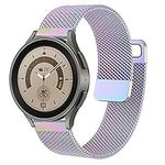 Metal Bracelets Compatible for Samsung Galaxy Watch 3 45mm, 22mm Stainless Steel Magnetic Mesh Loop Smartwatch Replacement Bands for Galaxy Watch 46mm/Samsung Gear S3 Classic - Colorful