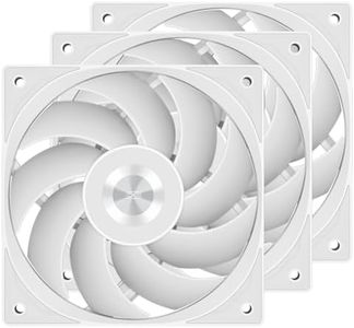 PCCOOLER F5 R120 Case Fan, 120mm PWM 4-Pin FDB High Performance Cooling Fan, 2200 RPM Daisy Chain PC Fans, 86CFM 3.2mmH2O 3 Mode PC Case Fans for Air Cooler & Watercooling Radiator, White - 3 Pack