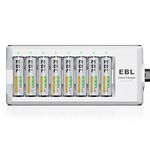 EBL 2300mAh Ni-MH AA Rechargeable Batteries (8 Pack) and C9042W Rechargeable AA AAA Battery Charger