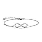 CERSLIMO Silver Bracelet for Women 925, Sterling Silver Infinity Love Symbol Charm Zirconia Friendship Bracelet Jewellery for Womens Girls Girlfriend Sister Friend Graduation Birthday Gift