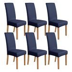 Amazon Basics Stretch Dining Chair Slipcover, Set of 6, Navy