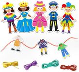 ArRuKi KIDS 42 PCS Dress up Lacing Card Game, Montessori Fine Motor Skills Toy for Preschool Learning Activities and Kindergarten Toys