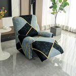 HOKIPO 140gsm Fully Covered Recliner Sofa Cover 1 Seater, Multicolor Abstract Geometry (AR-4940-C10)