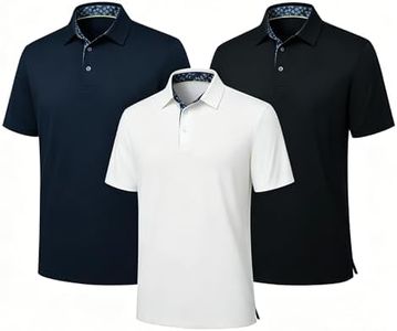 3 Pack Golf Shirts for Men,Mens Golf Shirts Short Sleeve Moisture Wicking Performance Collared Shirt Business Casual,Office,Work,Casual Everyday Wear,Daily Wear,Tennis,Athletic,Outdoor Workout,Summer
