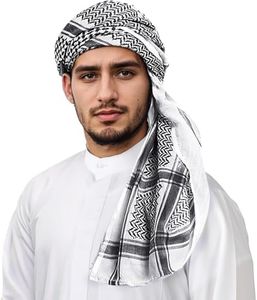 MCJC Traditional Keffiyeh Arab Headscarf, Muslim Turban Headwear, Saudi Dubai Style