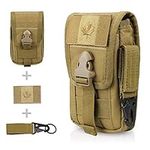 WYNEX Tactical Phone Pouch Molle, Smartphone Holster Bag EDC Utility Cellphone Lock Card Holder Organizer Fit for Waist Belt Case Include Tactical Gear Clip and Canada Patch