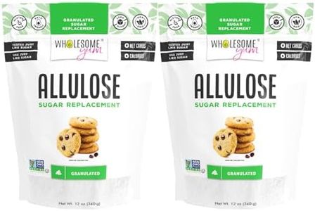 Wholesome Yum Allulose Sweetener - Natural Granulated Sugar Substitute - Keto, Non GMO, Zero Carb, Zero Calorie, Sugar Free, No Aftertaste, Tummy Friendly - Granular Sugar Replacement (12 oz, 2 Pack)