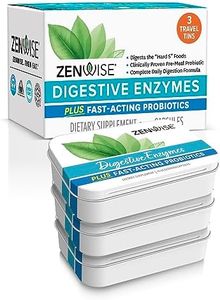 Zenwise Health Travel Size Digestive Enzymes Plus Prebiotics & Probiotics -Supplement for Daily Digestion + Immune Support -for Occasional Gas, Gut Bloating & Irregularity -90 Servings