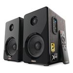 MAJORITY D40 | Active Bluetooth Bookshelf Speakers | Amplified HiFi Speakers with 60W 2.0 Channel 4" Drivers | Powered Studio Speakers with Optical, RCA, USB & AUX Input | Remote Control Included