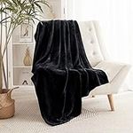 NICETOWN Black Fleece Blanket King Size- Soft Large Fluffy Blankets for Living Room, Bed, Sofa, Travel,Throw Blanket for Adults， Kids， Dog, 230x270cm