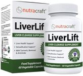 LiverLift #1 Liver Cleanse & Detox Supplement | Turmeric, Beetroot, Dandelion, Chicory, Burdock, Artichoke and More | Money Back Guarantee | 60 Vege Capsules