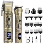 Ufree 3 in 1 Mens Beard Trimmer, Professional Hair Clippers for Men, Shavers for Men, Electric Razor, Nose Hair Trimmer, Cordless Barber Clippers, Mens Grooming Kit, Birthday Gift for Dad