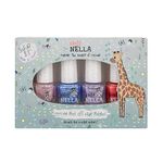 Miss Nella Nail Polish for kids, set of 4: Peel-off varnish for toddlers (Safari Collection, 4 pack)