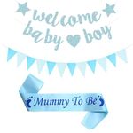 Baby Boy Banner and Bunting and Mummy to be Sash, Welcome Baby Boy Decorations, Baby Boy Decorations, Baby Shower Decorations, Baby Shower Decorations Boy, Baby Boy Baby Shower Decorations, Its a Boy