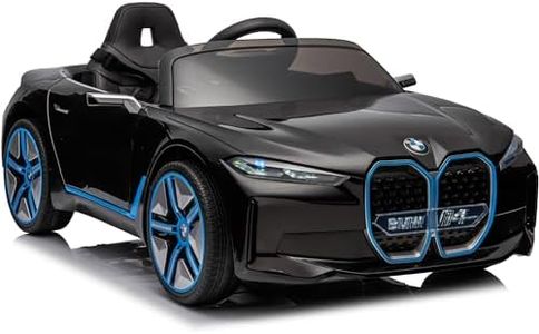 Kids Republic 12V Ride-on Car for Kids: BMW I4 Inspired Electric Vehicle for Kids 37-95 Months - Battery Powered with Remote Control, LED Lights, and Music - Ideal for Boys and Girls (Black)