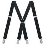 SWKJ Mens Braces, X Shape Trousers Braces with Strong Metal Clips, Heavy Duty Suspenders, One Size for Men and Women