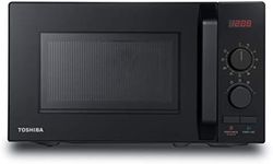 Toshiba 800w 20L Microwave Oven with 8 Auto Menus, 5 Power Levels, Mute Function, and LED Cavity Light - Black - MW2-AM20PF(BK)