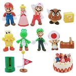 Super M Brothers Cake Toppers, 12pcs M Action Figures Toys, M Birthday Cake Topper Cupcake Topper, M Cake Decorations for Kids Birthday M Theme Party Supplies