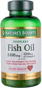 Natures Bounty Fish Oil 2400 mg Double Strength Odorless 90 Softgels (Pack of 3)