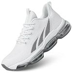 Mens Running Shoes Air Cushion Fashion Sneakers Casual Tennis Walking Athletic Trainers Zapatillas para Hombre White