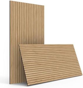 INNO STICKERS 4-Piece Wood Slat Wall Panel for Interior Wall Decor Noise Cancelling 47.2" x 23.6" Peel and Stick Acoustic Decorative 3D Sound Absorbing Wall Paneling, Natural Oak