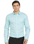 Park Avenue Men's Structure Slim Fit Shirt (PMSX17126-P2_Light Petrol