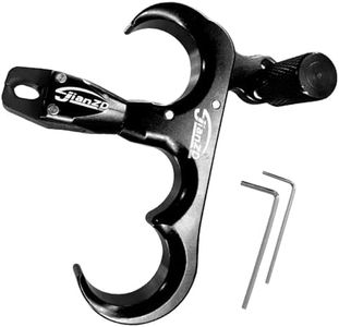 Bgary 3-Finger Aluminum Alloy Thumb Release for Compound Bow, Adjustable Sensitivity, 360° Rotatable Head Black