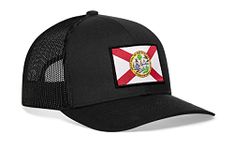 Florida Flag Hat – Florida Trucker Hat Baseball Cap Snapback Golf Hat (Black)