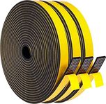 BLOSY Weather Stripping 1/2"W x 1/8"T, Seal for Door Window Stop Draft, Adhesive Foam Insulation Tape Soundproof Reduce Noise Dust Cold Air, 16FT Each x 3 Rolls