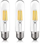 LUXRITE T10 LED Bulb, 5W=60W Equivalent, 3000K Soft White, Vintage Edison Filament Bulb, 500 Lumens, Tubular Light Bulb, Damp Rated, UL Listed, E26 Standard Base (3 Pack)