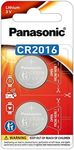 Panasonic CR2016 3V Coin Lithium Battery (Pack of 2)