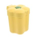 Cabilock Swing Scrap Tiny Office Pail Flower Tabletop Yellow Shape Countertop Kitchen Bin Mini Compost Can Food Wastebasket Trash with Bins Vanity Waste Desktop Garbage Bucket Shaped Plastic