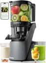 Canoly C16 Cold Press Juicer, 6" Extra Wide Feed Chute, 3-IN-1 Strainers (Juice & Sorbet & Nut Milk), Powerful AC Brushless Motor, Self Precut System, Juicer Machines with BPA-Free (Space Gray)