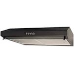 SIA VSR60BL 60cm Black Slim Visor Cooker Hood Kitchen Extractor Fan