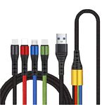 GIMIRO 4 in 1 USB Fast Charging Cable [120 cm Length] Multi-use Cable for Type C Micro Android Phones (Type-C + iP*2+ Micro)…