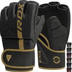 RDX MMA Gloves Grappling Sparring, Pre-Curved Martial Arts Mitts, Ventilated Palm, Men Women Maya Hide Leather Kara Cage Fighting, Boxing, Combat Sports Training, Muay Thai, Punching Bag, Kickboxing