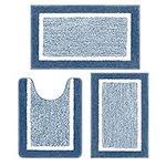 Pauwer Bathroom Rugs Sets 3 Piece Non Slip Bathroom Shower Rugs with U-Shaped Contour Toilet Mat Absorbent Microfiber Plush Bath Mats Machine Washable Shaggy Bath Rugs Christmas Floor Mats Carpet