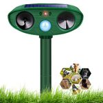 Ultrasonic Animal Repellent,Solar Powered Animal Scarer Repellent Cat Deterrents for Gardens with PIR Motion Sensor, Waterproof Animal Deterrent Pest Repeller for Cats, Dogs, Wild Animals