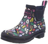 Joules Women's Wellington Boots Rain, Navy Bee Leopard, 6