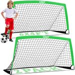 Kunup Kids Soccer Goals, Portable Soccer Nets for Backyard for Indoor Outdoor Pop-Up Soccer Goals with Carrying Bag