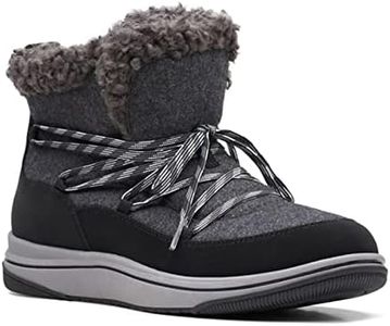 Clarks Women's Breeze Glacier Ankle Boot, Black Textile, 8.5