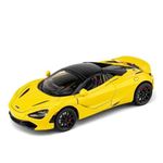 COCOBLINC 1 24 Mclaren 720S Convertible Model Car Sports Car Exclusive Alloy Metal Pull Back Die-Cast Car Diecast Metal Pullback Toy Car with Openable Doors & Light Music Toys for Kids - Yellow