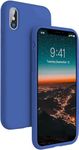 LOXXO ® Soft Silicone Gel Rubber Anti-Scratch Microfiber Lining Bumper Back Cover Compatible For iPhone X/iPhone Xs (2020) - Blue, 5.8 Inch