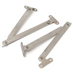 2 Pcs Set Stainless Steel Cabinet Cupboard Furniture Doors Close Lift Up Stay Support Hinge Folding Cabinet Stay Hinges 180 Degree Lid Support Hinges