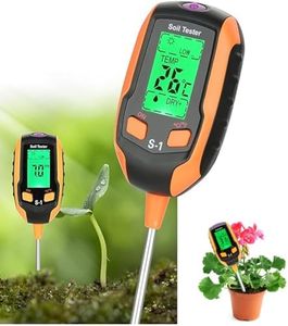 Ausale 4-in-1 Soil Moisture Meter, Soil PH Meter, Digital Plant Temperature, Sunlight Intensity, LCD Display Soil Test Meter for Garden, Farm, Lawn Plants