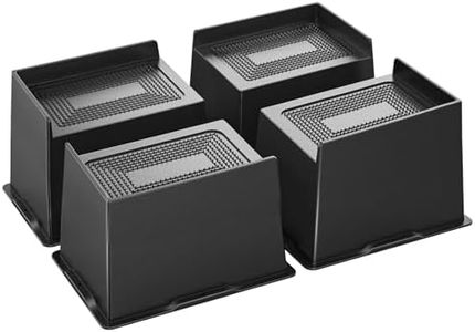 MYMULIKE Bed Risers 6 inch Heavy Duty Furniture Risers, Up to 6000 Lbs Bed lifts Blocks for Couch Desk Sofa Table bookshelf（Black 4 Pack,6 inch）