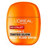L'Oréal Paris Revitalift Clinical Vitamin C Tinted Glow Daily Fluid SPF 30, SPF 30 + Vitamin E, Tinted Glow Moisturiser with SPF and Vitamin C, 40ml