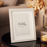 Pure Home And Living, Rectangular Large Photo Frame, Silver Check