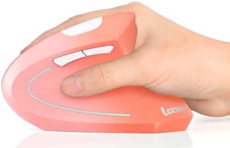 Lekvey Ergonomic Mouse, Rechargeable Vertical Wireless Mouse, Orange Pink | USB-C Charging, 2.4G Wireless, 1000/1200/1600 DPI, Quiet Click, 6 Buttons, Carpal Tunnel Mouse, for Laptop, PC, Computer, Mac